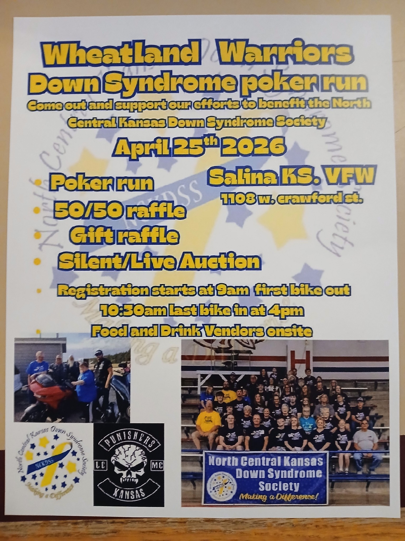 Wheatland Warriors Down Syndrome Poker Run flyer