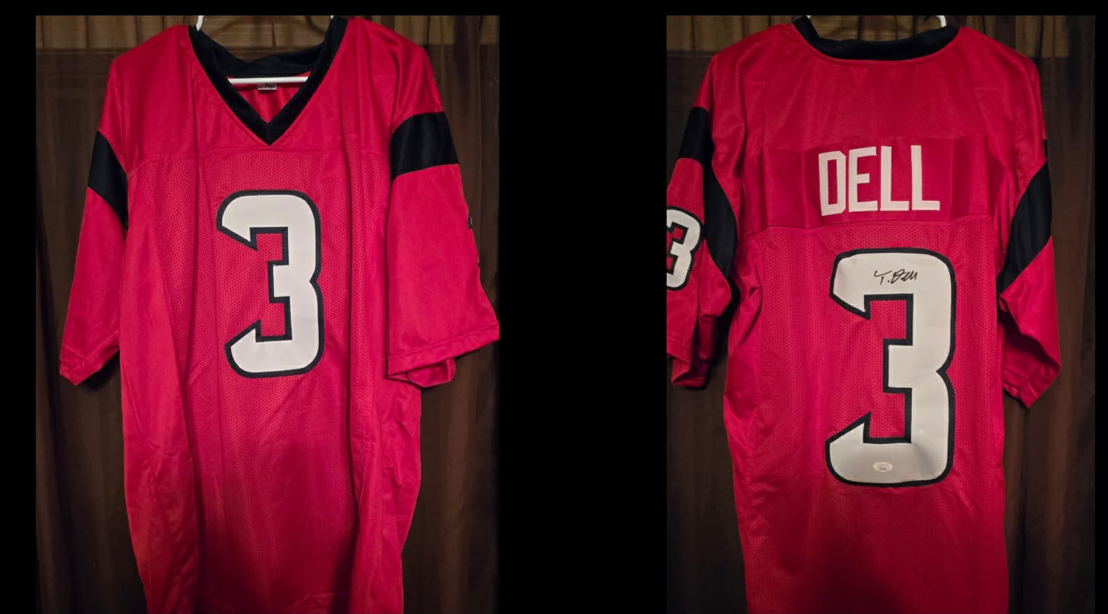 Houston Texans Jersey autographed by Tank Dell (authentication certification included)